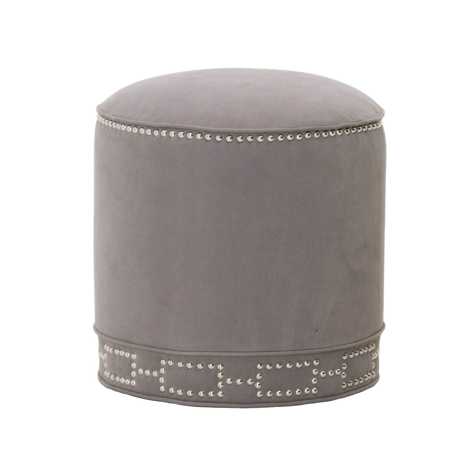 French style home furniture round household linen fabric indian ottoman pouf wholesale