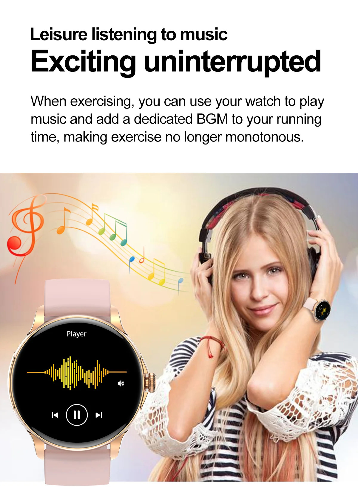 Health Monitor Women's Bluetooth Watch Amoled Calling Smartwatch For Android IOS