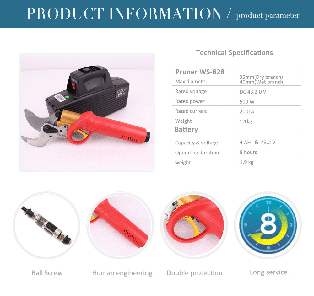 Swansoft 4.0CM Electric Pruner Electric Pruning Shears, Electric Fruit Shears, Electric Garden Shears, Electric Scissors