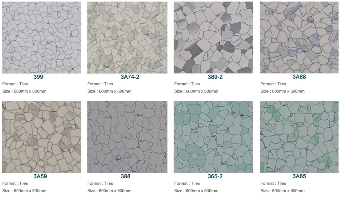 CE SGS 3mm Relle Flooring PVC Surface ESD Conductive Vinyl Tile