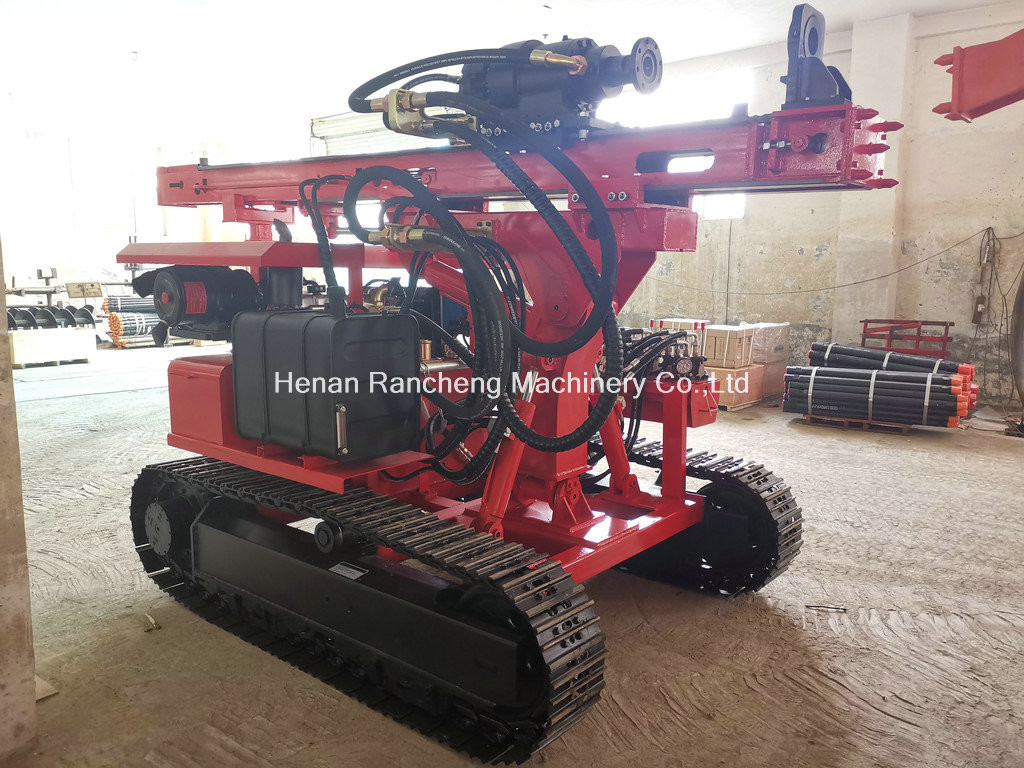 Hydraulic Solar Pile Driver Machine 56KW Host Power 20m - 120m Bore Depth
