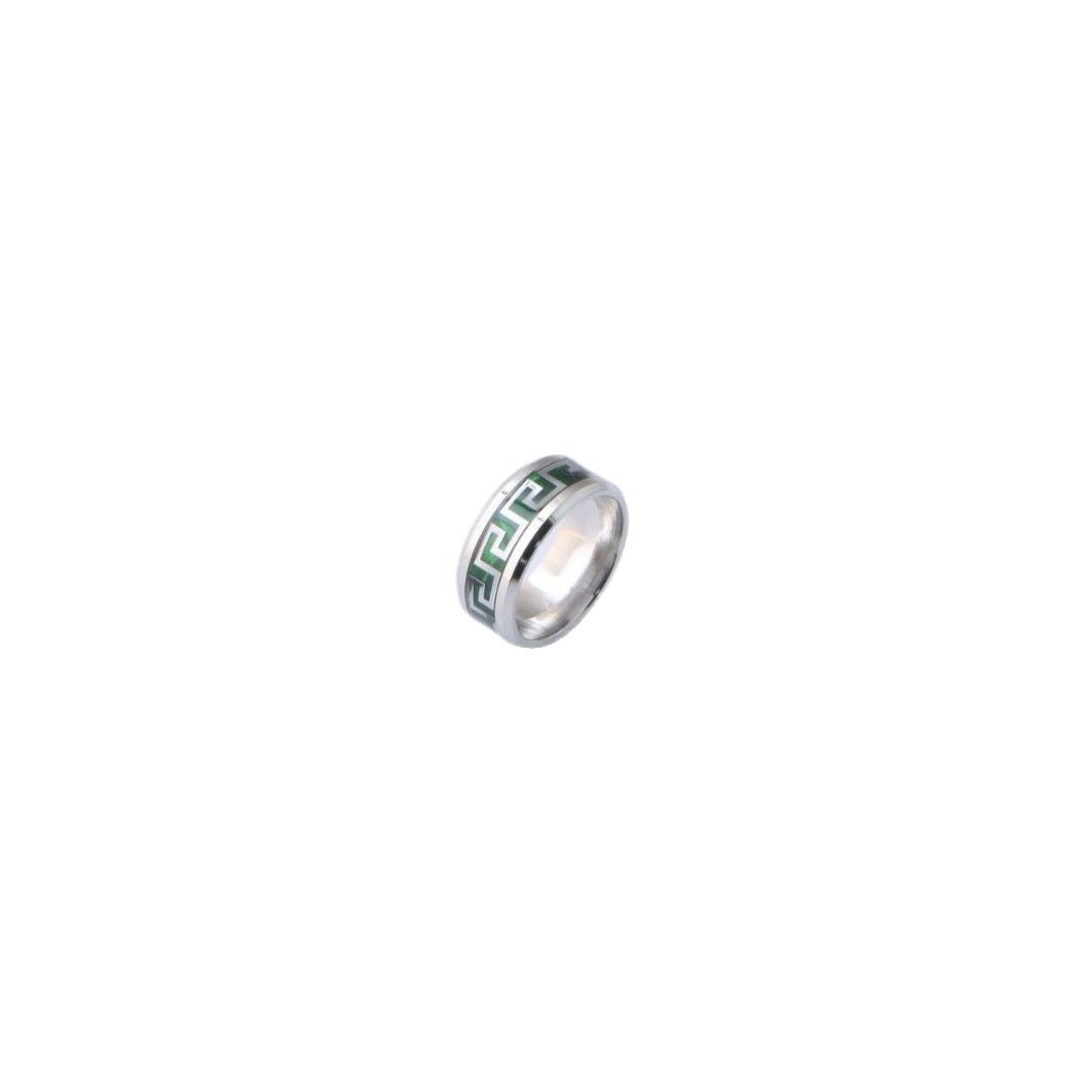 European and American Micro Glazed Great Wall Pattern Personalized Titanium Steel Ring for Men and Women
