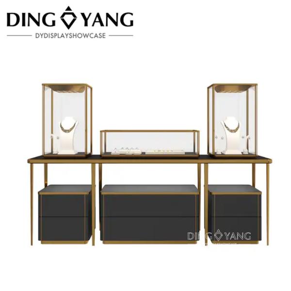Modern Fashion Glass Exhibition Jewellery Showcase Jewellery Counter With Led