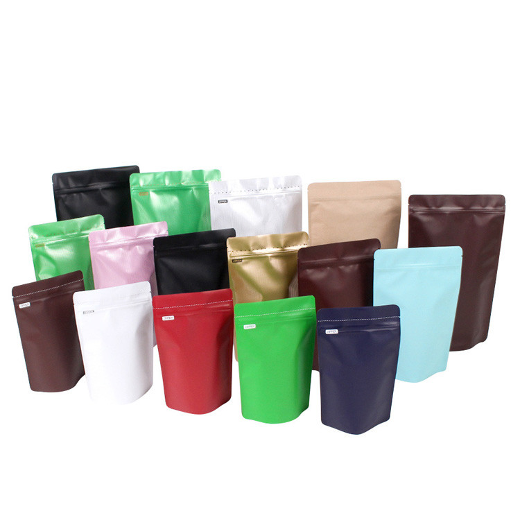Airtight Fresh-keeping Resealable Aluminium Foil Lined Coffee Pouches with Degassing Valve