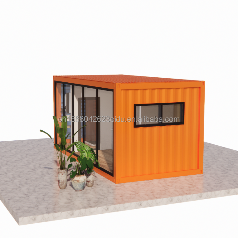 Outdoor Steel and Sandwich Panel Flat Pack Container House with Bathroom Made of 20ft/40ft