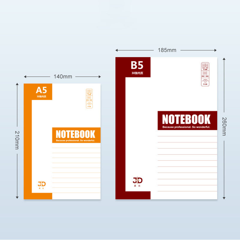 Custom Small Fresh Exercise Book Soft Cover A5 Notebook Thickened Paper for Business