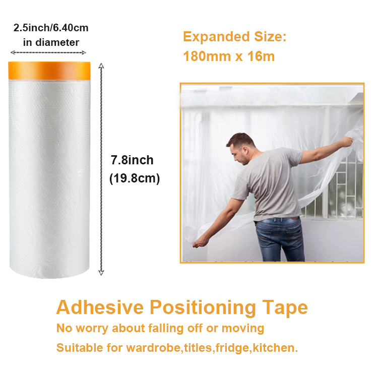 Waterproof OEM Pre Taped Masking Film For Automotive Painting Covering