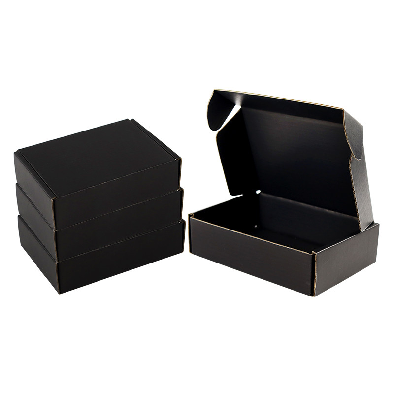 Rectangular Black Folding Airplane Boxes Kraft Corrugated Paper Storage Solution folding shipping boxes