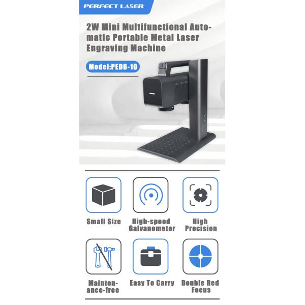 2W Mini Metal Laser Engraving Machine Multifunctional Automatic Portable 70 × 70mm