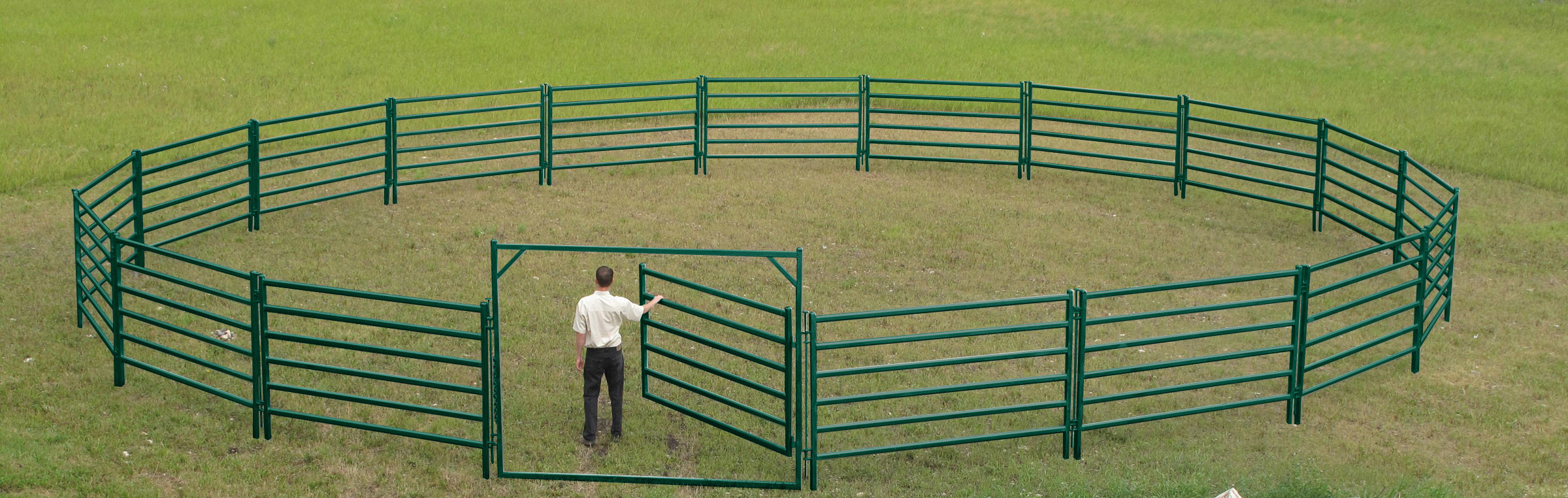 Galvanized Steel Metal Farm Gate Powder Coated Livestock Horse Corral Fencing