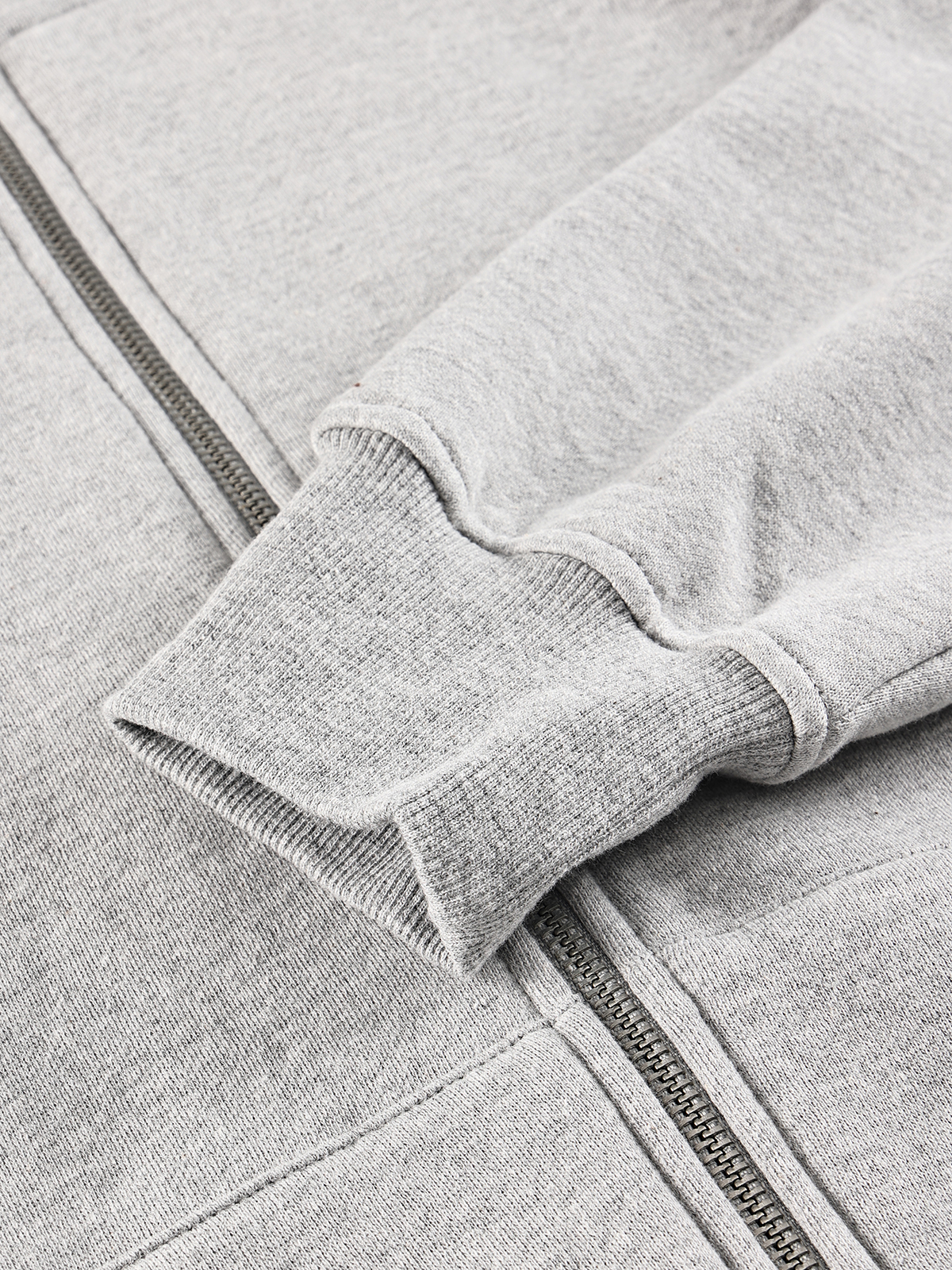 Winter Heavy Zip Up Cotton Hoodie Custom Embroidery Joggers Sweatshirts