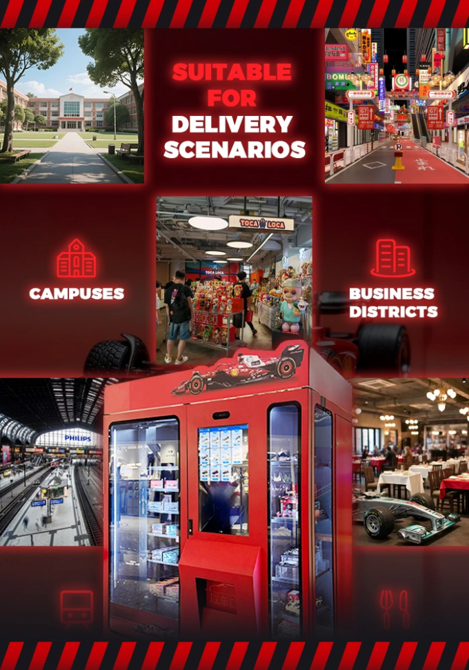 Fashion Toy Car Model Vending Machine with Transparent Cabinet and Costomized Stickers