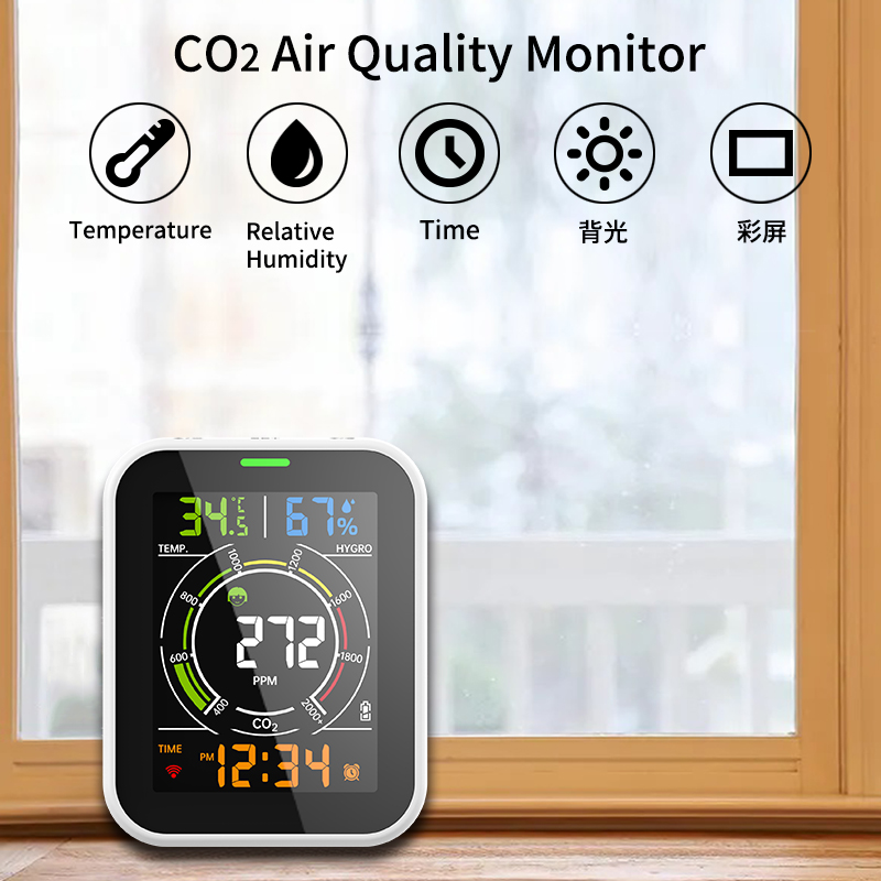 WiFi Air Quality Meter PM2.5 Indoor Air Monitor Temperature Humidity 400ppm - 5000ppm