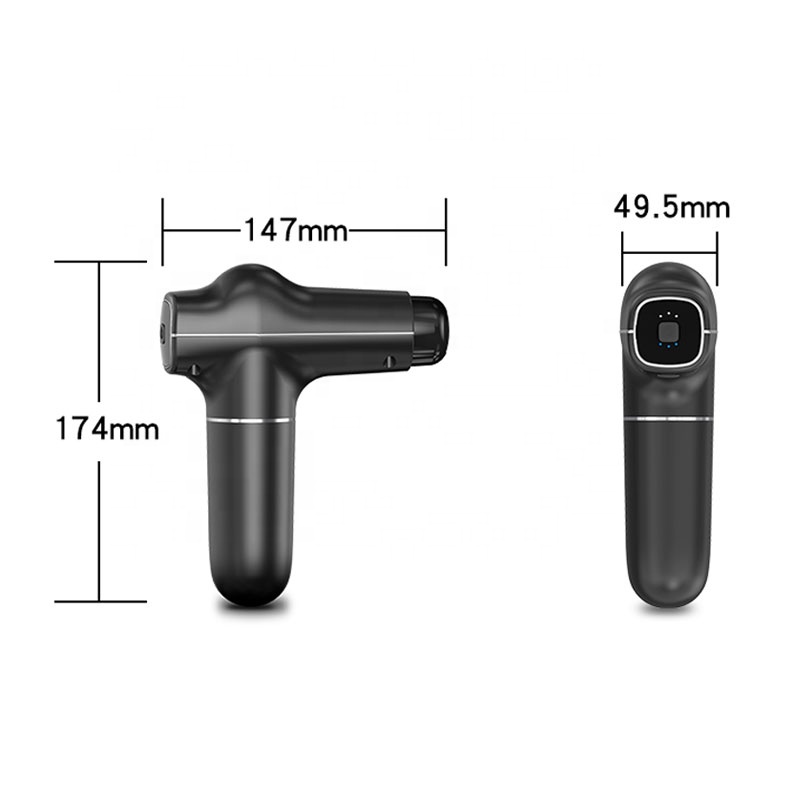 rechargeable battery cordless deep muscle tissue sports vibration massage gun with LED touch screen