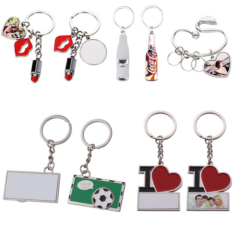 Sublimation Love-Themed Lipstick I LOVE Football Keychain Personalized Soda Bottle Opener Keychain Pendant Small Gift