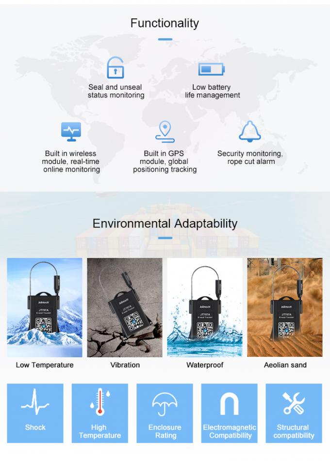JT707A Portable Shockproof GPS Container Security Seal CE Certification 4