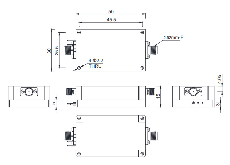 1 - 40 GHz Ka Band High Power Amplifier P1dB 20 dBm RF Power Amplifier