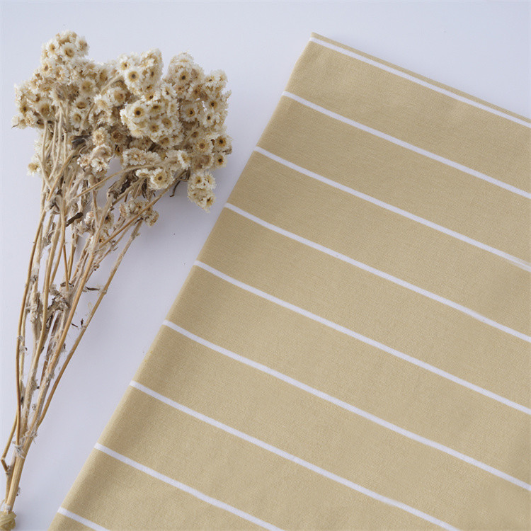 Natural Easy To Care And Comfortable Simple Striped Material Fabric For Casual Wear