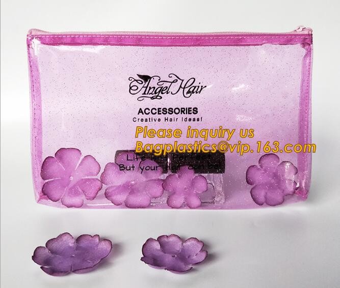 Factory Custom made Environmental PVC clear packaging toy storage handle bag,plastic tote packaging bag with handles fro