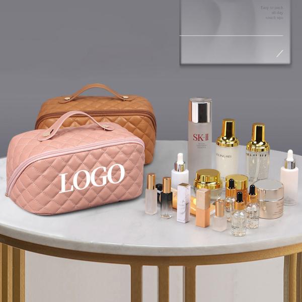 Custom Pouch Luxury Beauty Waterproof Portable Pu Leather Makeup Bag For Girls