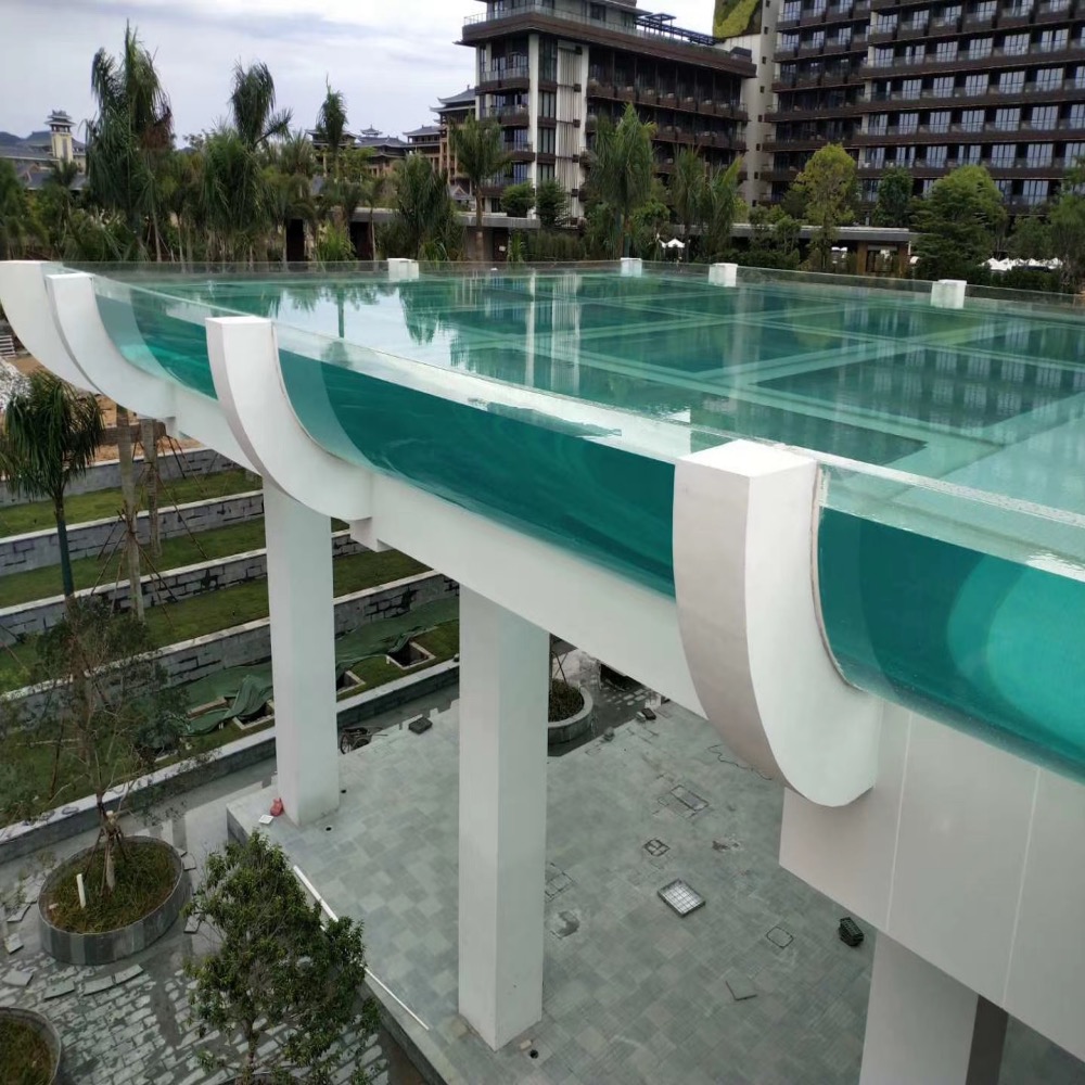 Prefabricated Outdoor Pool Acrylic Luxurious plexiglass Steel Structure Swimming Pool