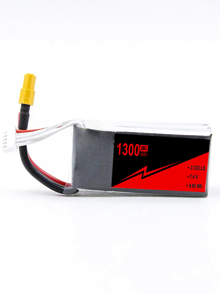 7.4v Nano - Tech RC Airplane Battery 1300mAh 2S 25C Lipo W/XT60