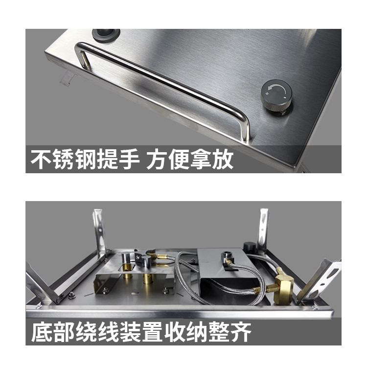 Custom Stainless Steel Outdoor BBQ Equipment 35X25X11cm Gas Stove Easily Assembled