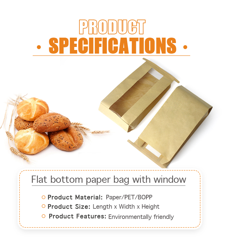 Eco Friendly Grease oil proof Bakery Bread Packaging For Sandwich bread