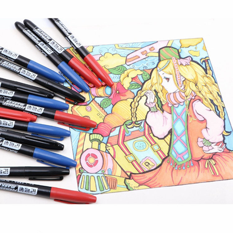 Paper Writing Medium Gel-Ink Permanent Marker Pen with Fast Drying Ink and Single Head Design