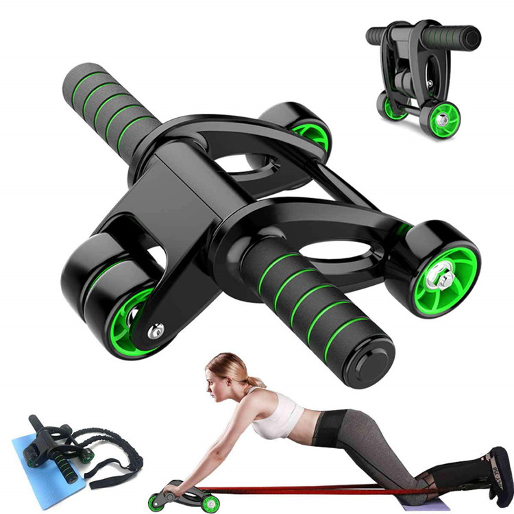 ABS Steel Foam Home Fitness Equipment , AB Wheel Roller Kit with Resistance Band Knee Pad