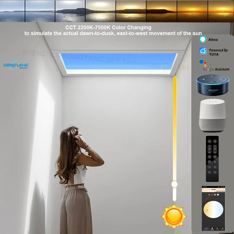 No Flicker Artificial Skylight Panels , 1200x600 Practical Mimic Sunlight Indoors