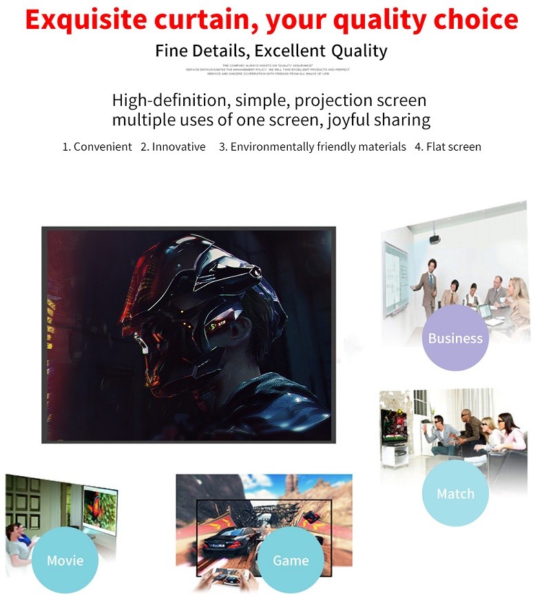 84 Inch Portable Foldable Soft Screen Spandex Customizable Projector Screen For Educational Business Anti-Wrinkle