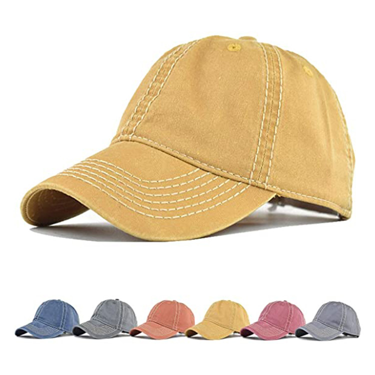 Plain Distressed Washed Black Dad Baseball Trucker Cap