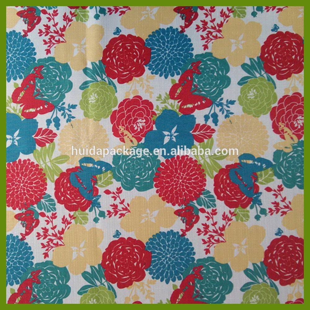 Flower blooming heat transfer printing tablecloth made of 120gsm polyester fabrics