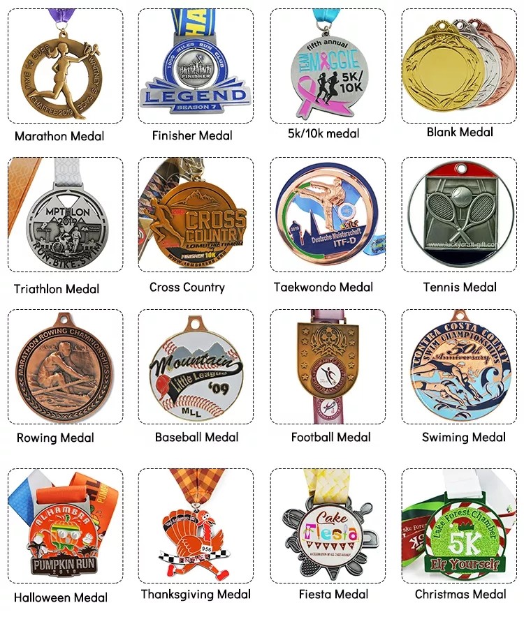 Wholesale OEM Factory Custom Medallion Sport Medal Enamel Marathon Medals Gold Award