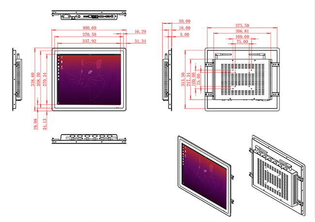 17-Inch Embedded Linux Display for Security Systems and Industrial Monitoring