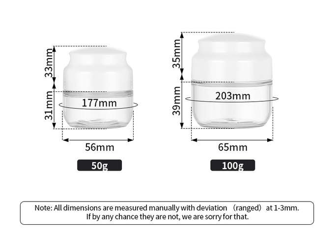 Refillable Empty Cosmetic Containers , Reusable Biodegradable Plastic Jars