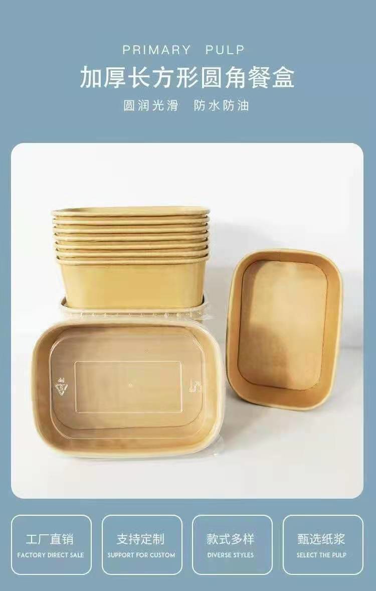 Square SGS Paper Take Away Box Biodegradable Disposable