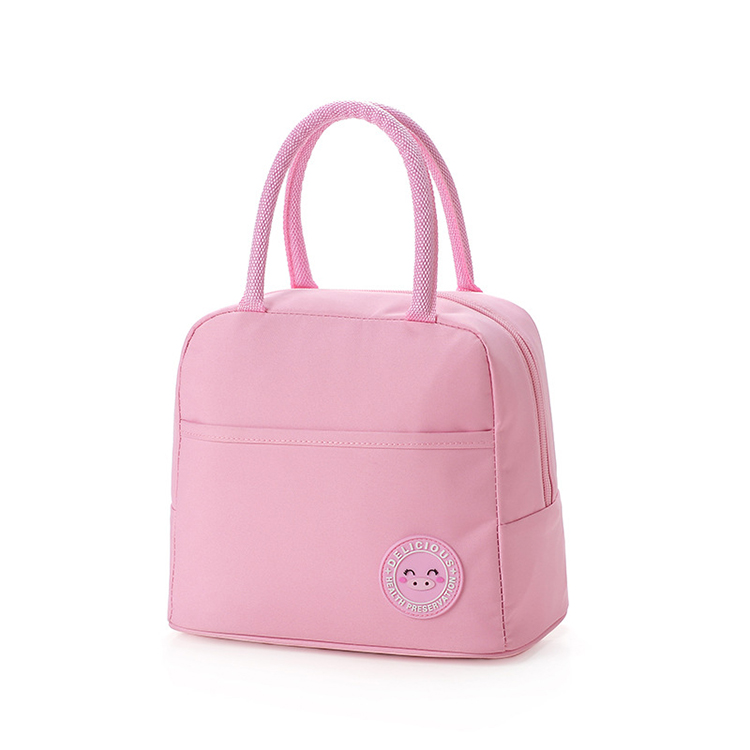 Custom pink insulated lunch cooler bag with oem service for school