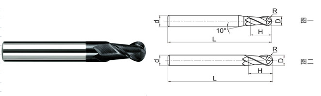 High Performance Carbide End Mills / Carbide Ball End Mill For Carving Wood