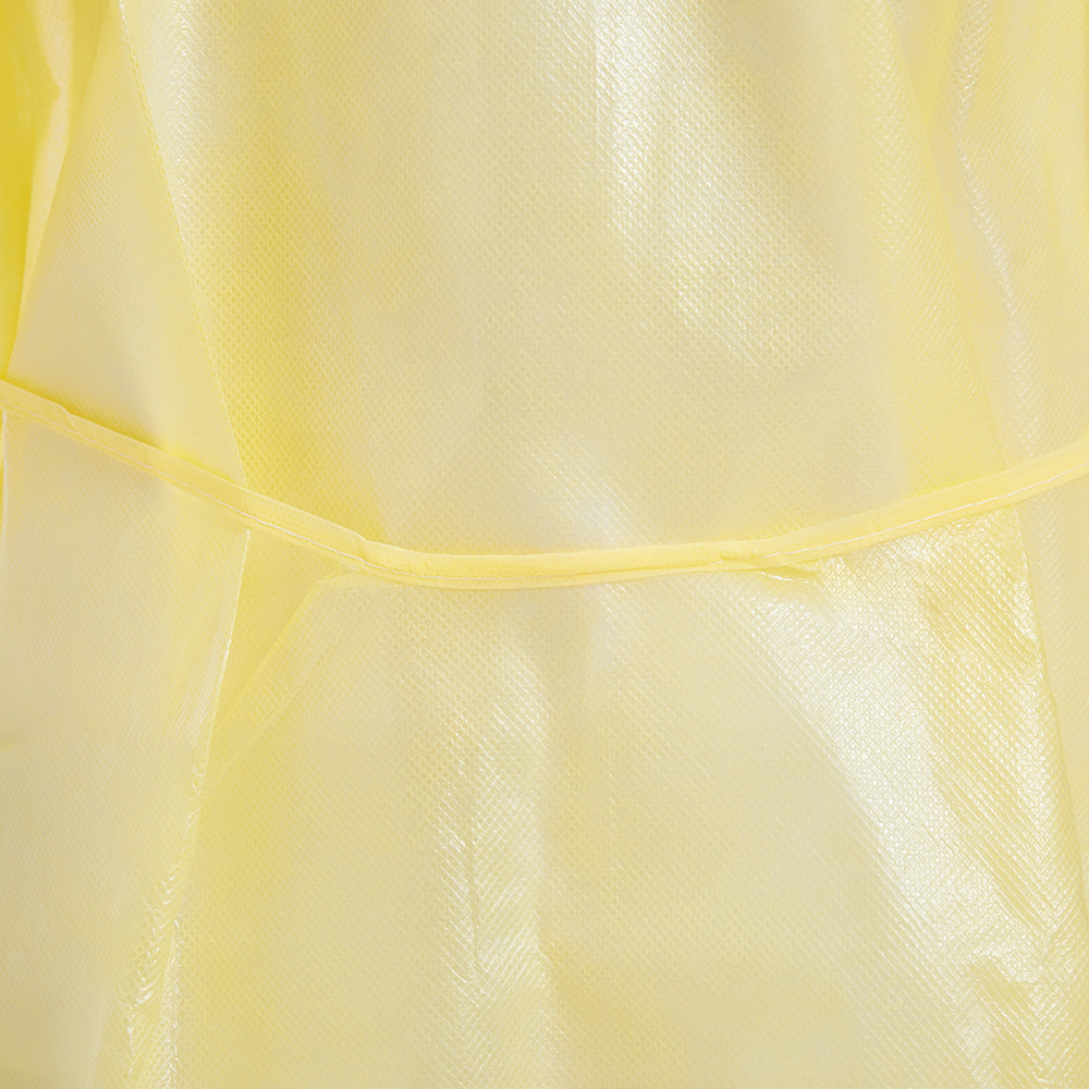 Hospital Medical Disposable Isolation Gown Yellow PP PE 48gsm