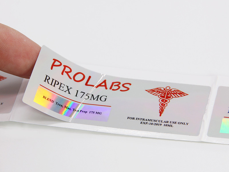 Anti Fake Holographic Vinyl 10ml Vial Labels CMYK Color for Medication