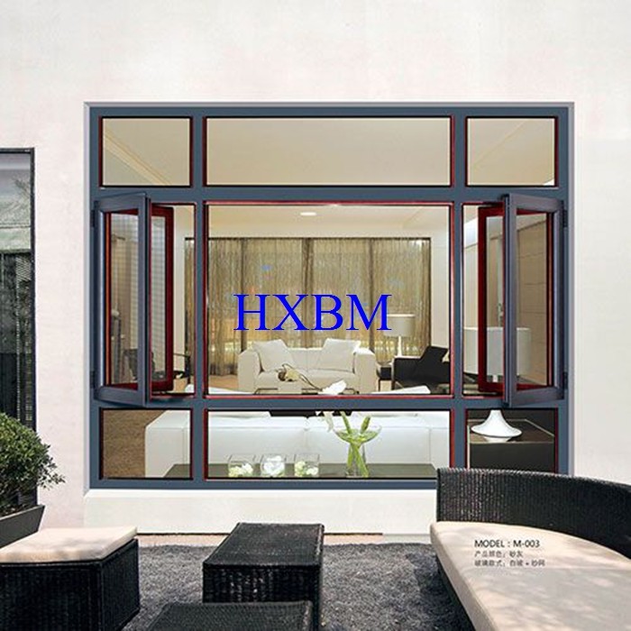 Anti Shaping soundproof 5mm Triple Glass aluminum clad Oak Wood Windows