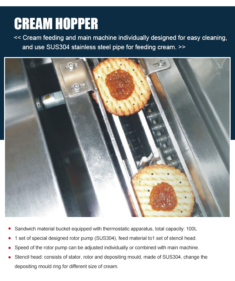 Single Phase Cookies Biscuit Sandwiching Machine Automatic Single Lane