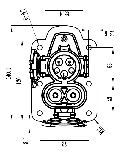 CCS1 Socket For DC Fast Charging EV Station Combo 1 Electric Vehicle Charging Inlet Socket 80A 150A 200A 250A 300A