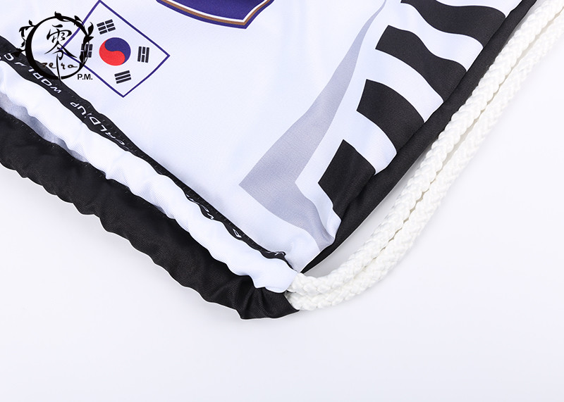 Sublimation Printed Soccer String Bags , Korea Baseball Custom Cinch Bags