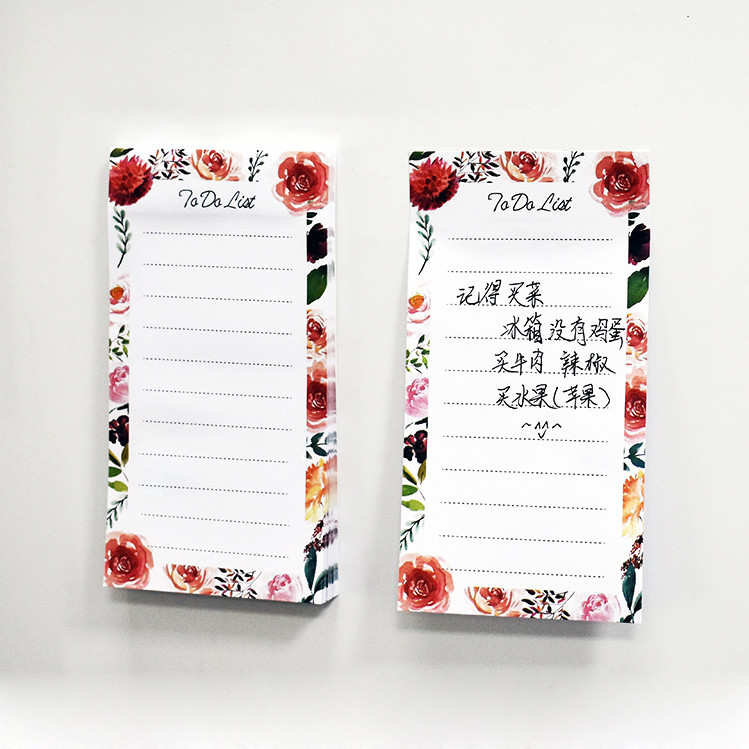Custom Flower Magnetic Fridge Notepads Family Planner