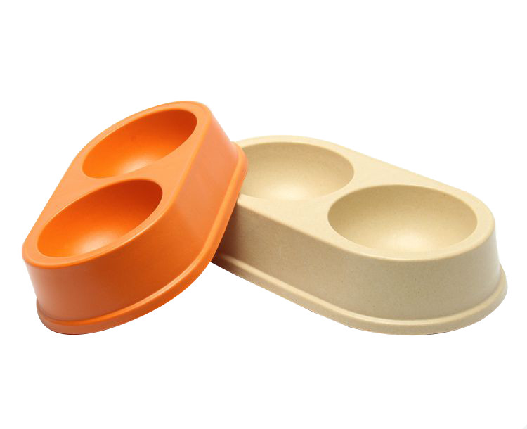 Round Biodegradable Dog Cage Water Bowl Bamboo Non Slip Eco Friendly Easy To Clean
