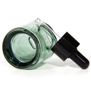 Buy cheap Cosmetic Skincare Packaging 20ml 30ml Cylinder Clear Amber Hair Essential Oil Serum Glass Dropper Bottle product
