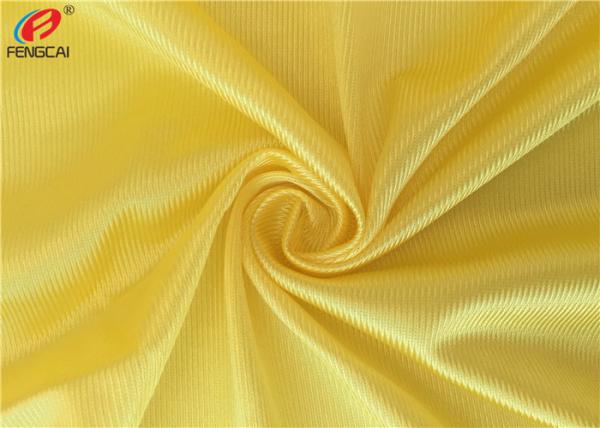 100 % Polyester Dazzle Fabric Sportswear Jersey Tricot Knit Fabric In Yellow